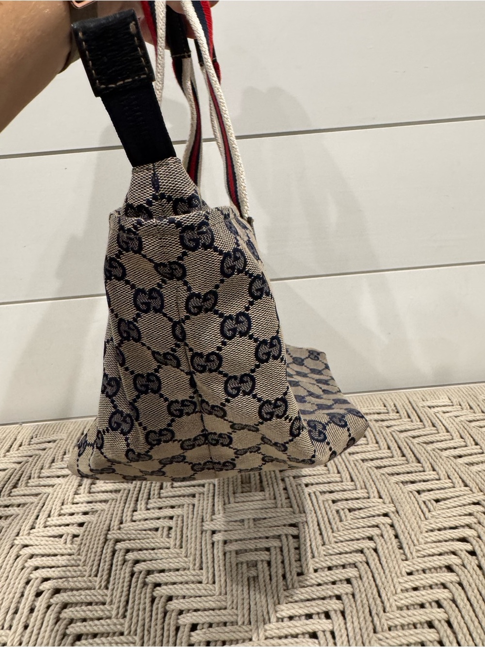 Gucci GG canvas navy web tote bag - Picture 4 of 12